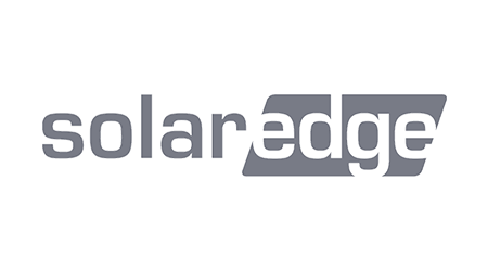SolarEdge logo in gray, featuring the brand name with a stylized "edge".