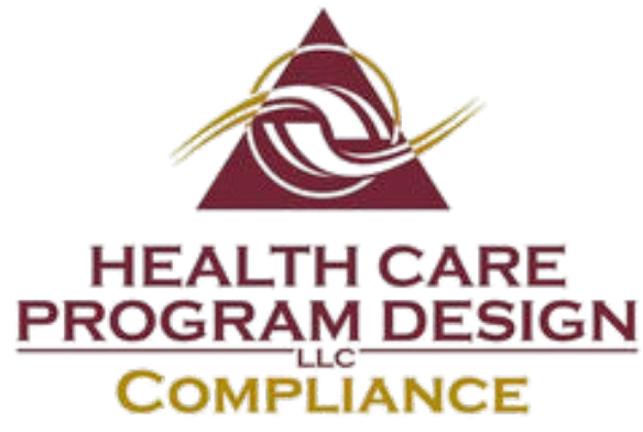 Health Care Program Design LLC- Compliance Services Logo for Health Care Program Design LLC. Maroon triangle above a white and gold design; text in maroon and gold.