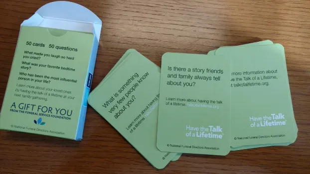 A box of cards that say a gift for you