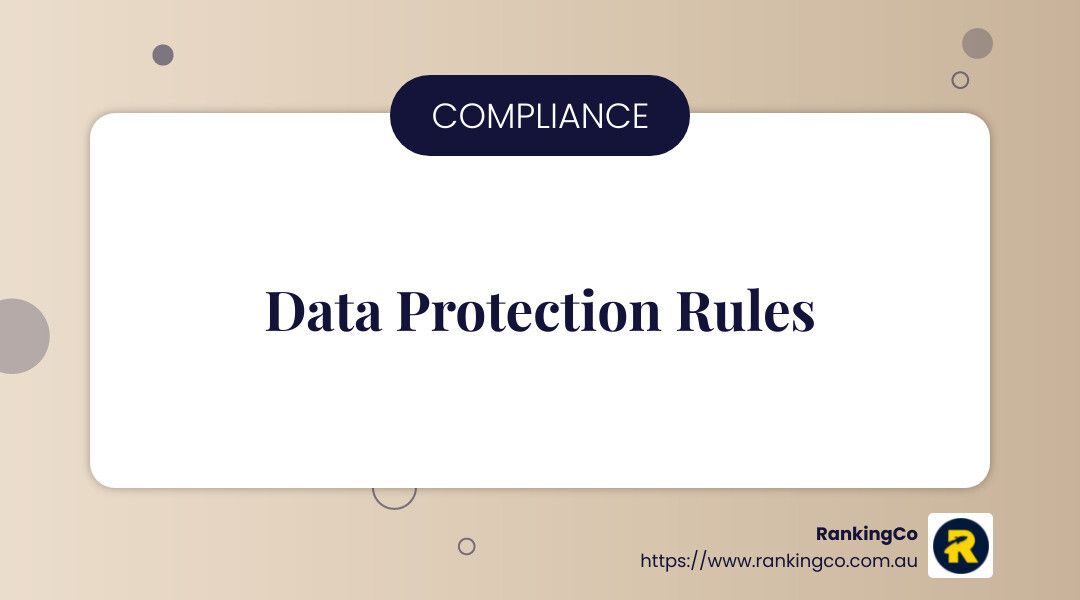 A banner with the words data protection rules on it