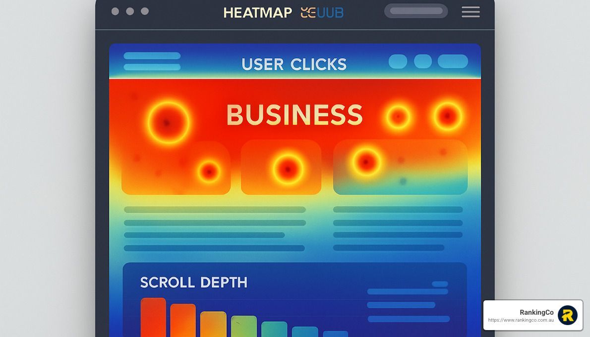A heat map of a website showing user clicks and scroll depth