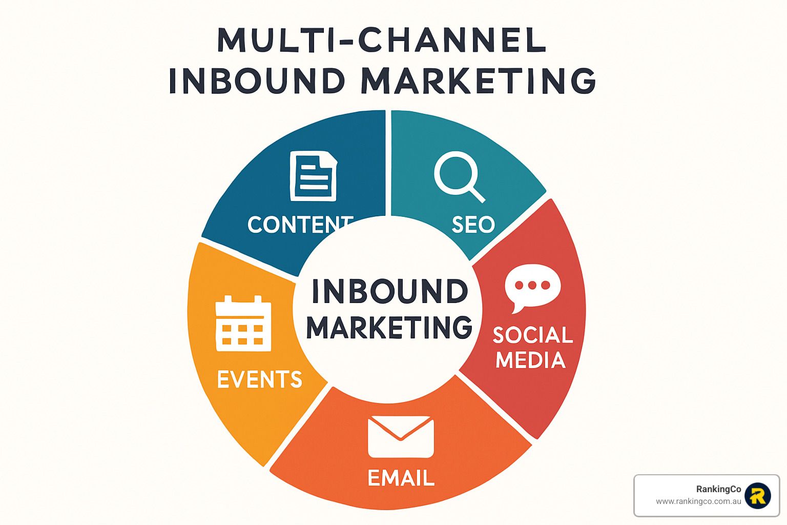 A diagram showing the different types of inbound marketing.