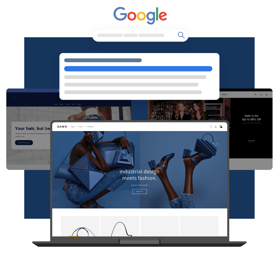 A laptop computer is open to a google search page.