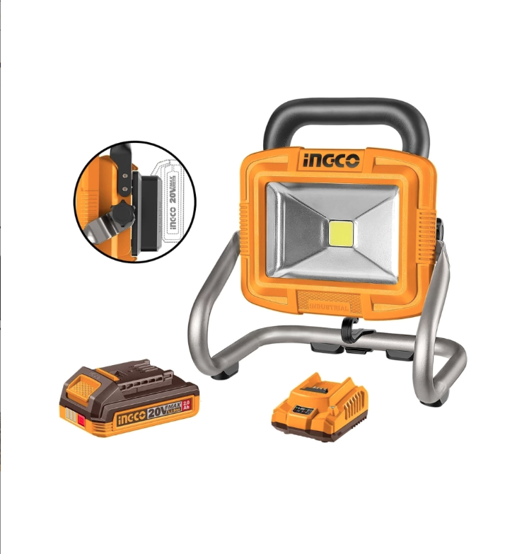 CWLI20258-4- REFLECTOR LED 1800 LUMENES (P20S) 20V +1 BATERIA 2AH + 1 CARGADOR 2AH INDUSTRIAL