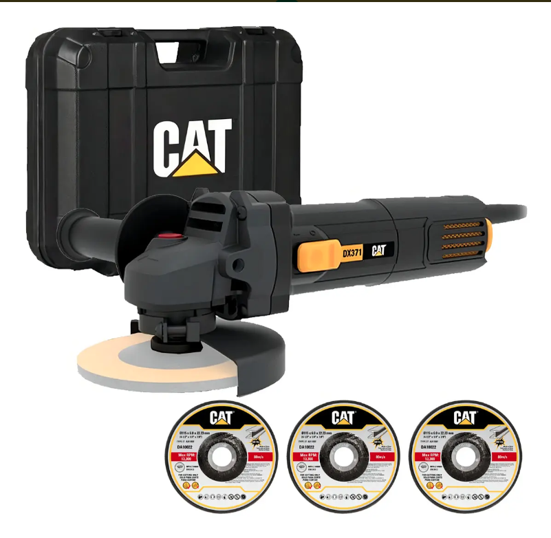 Amoladora Angular 115mm 750w Con Maletin Y Disco Cat DX371 Color Negro