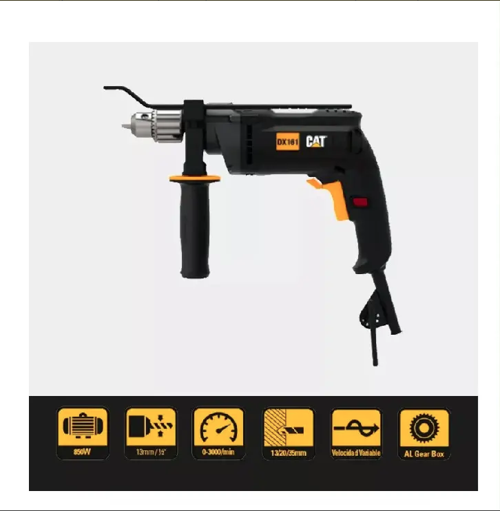 Taladro 13mm 850w percutor velocidad variable y reversible