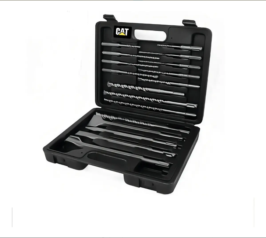 Estuche de plástico negro con un juego de limas y escofinas metálicas ordenadas en su interior.