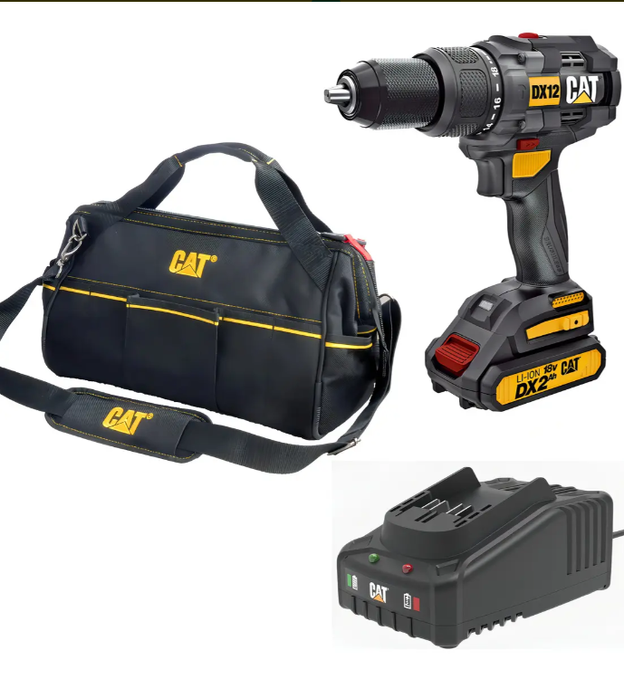 Kit Taladro Caterpillar más Cargador ,Batería De 2ah y bolso