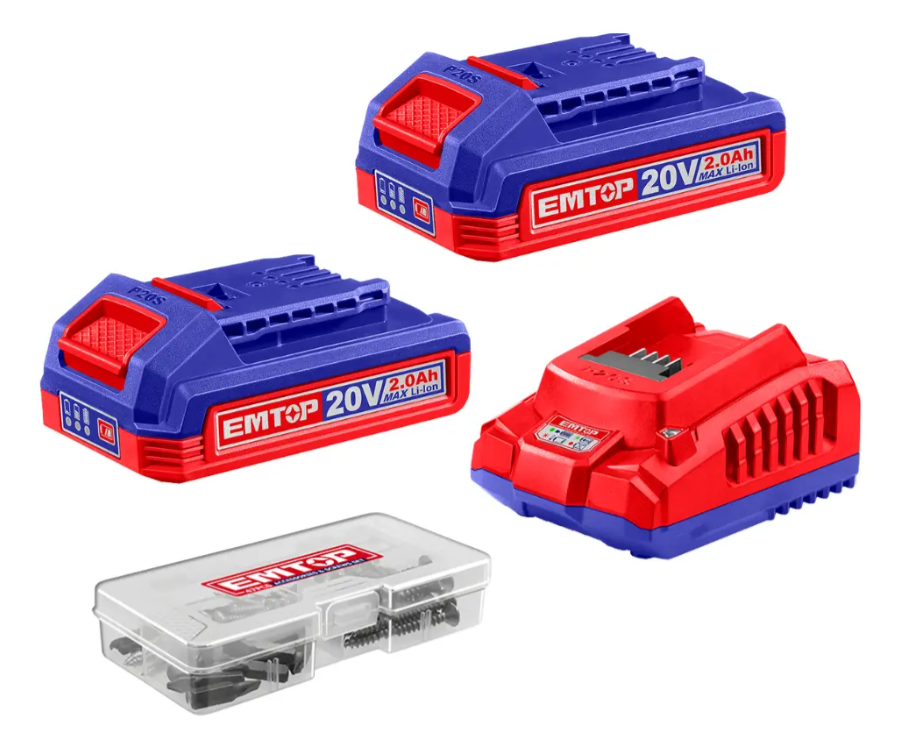 Taladro Inalambrico 66nm 20v  Emtop + Accesorios