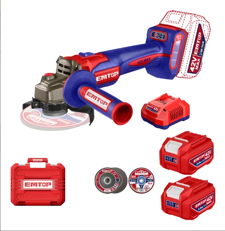 Amoladora Angular Inalámbrica 115m 42v Emtop+ Bateria + Cargador