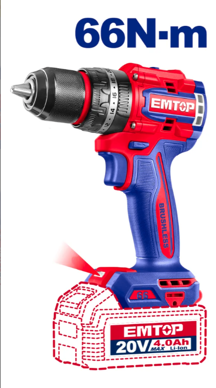 Combo Emtop Amoladora 115 Mm 1200w + Taladro De Impacto 66nm + Acc