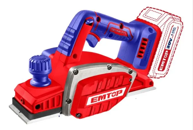 Cepillo Inalambrico 20v 82mm Emtop 14000rpm sin bateria y cargador