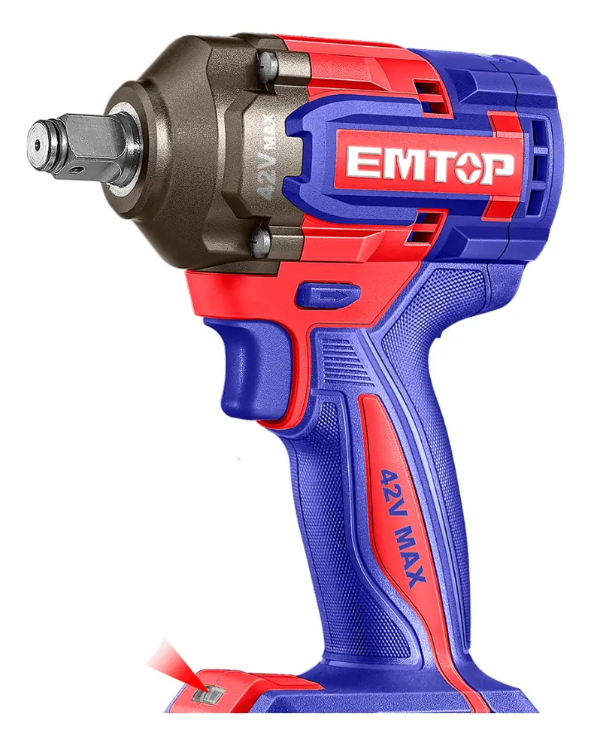 Llave De Impacto Inalambrico Emtop + 2 Baterias Y Cargador
