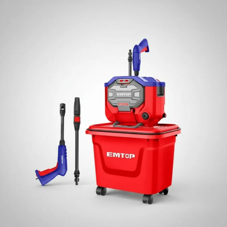 Hidrolavadora Inalámbrica A Bateria 40v 80 Bar 40 Lts Emtop