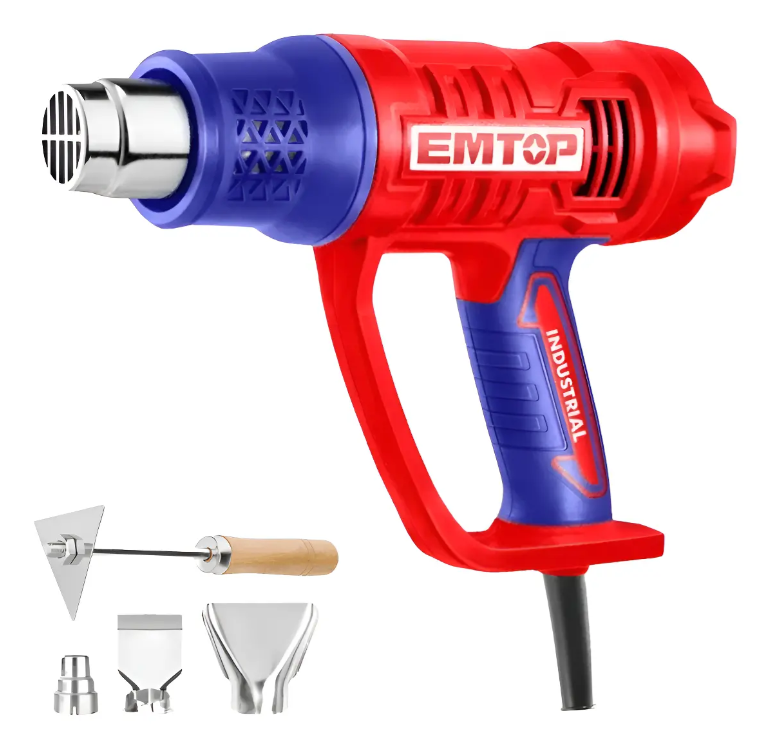 Pistola De Calor 2000 W 3 Temperaturas + 3 Boquillas Emtop