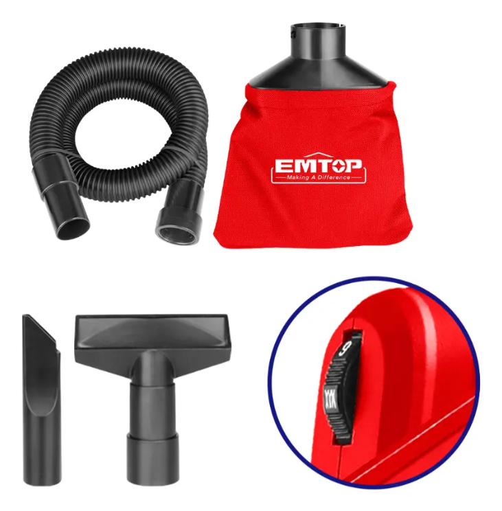 Sopla Aspirador 800w 15000 Rpm Emtop + Accesorios