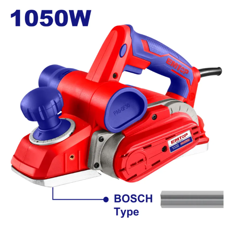 Cepillo Electrico Garlopa 1050w 82mm Eecr1051-4 Emtop Rojo