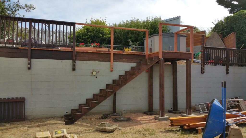 Deck And Stairs In Progress — Belmont, CA — ASG Complete Landscape Deck And Stairs In Progress — Belmont, CA — ASG Complete Landscape