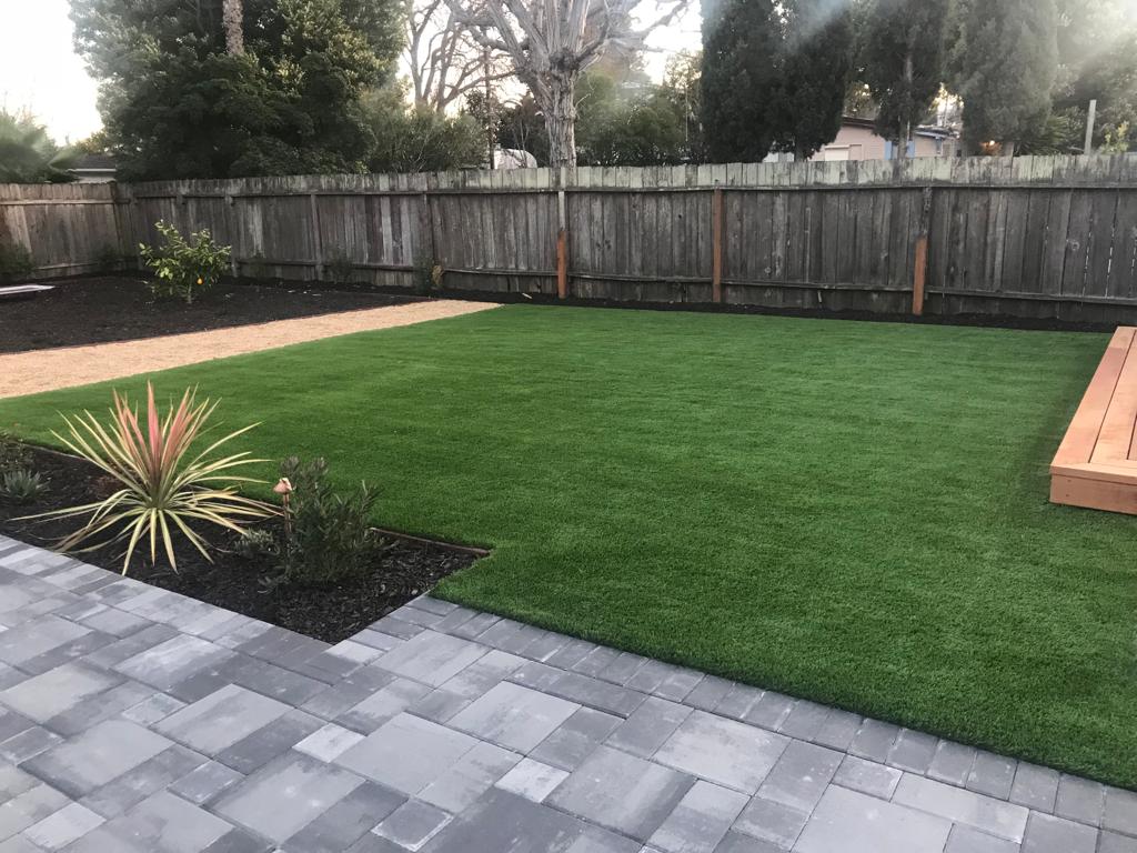 Newly Installed Artificial Grass — Belmont, CA — ASG Complete Landscape Newly Installed Artificial Grass — Belmont, CA — ASG Complete Landscape