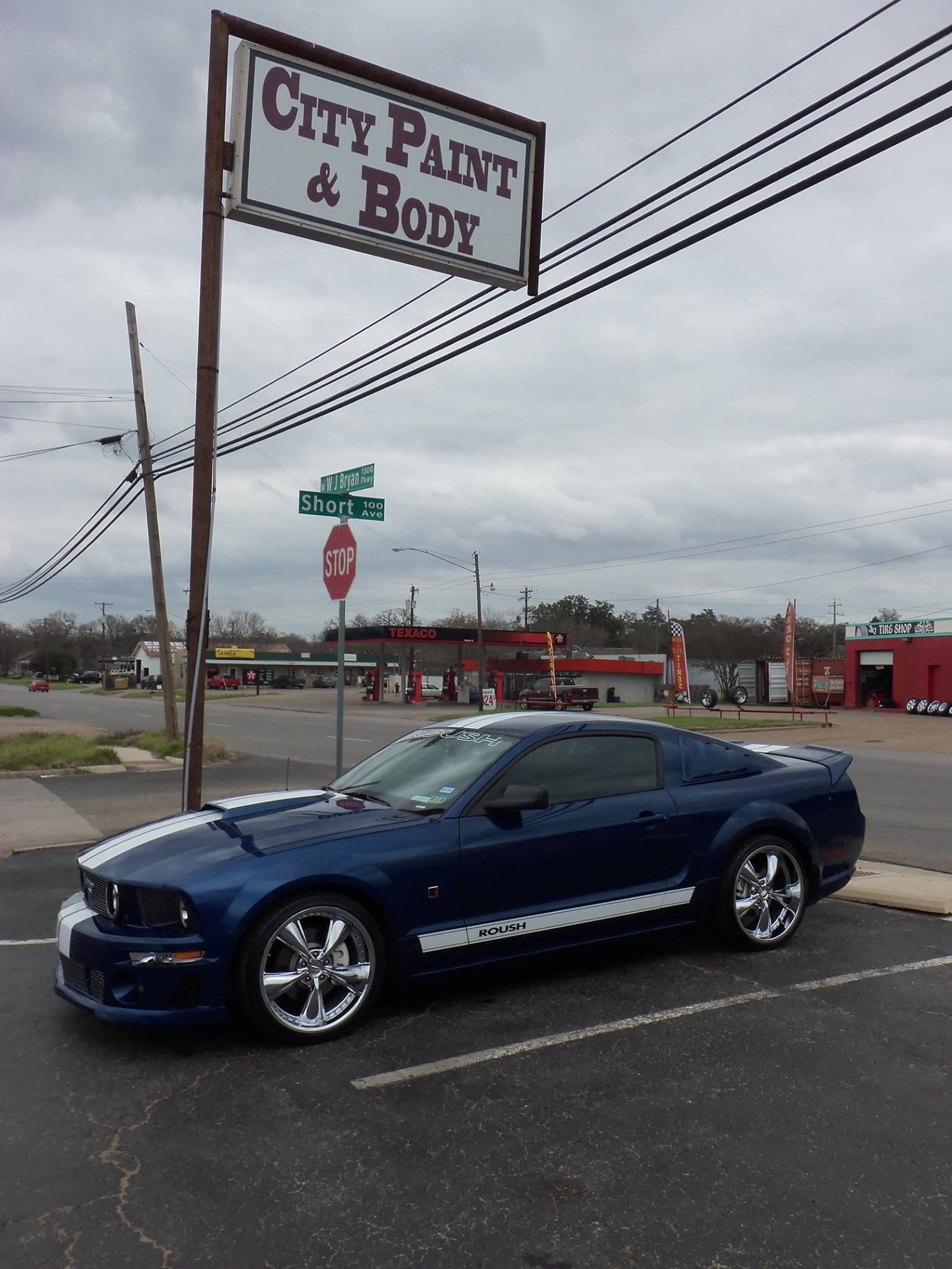 Sports car at our body shop in Bryan, TX