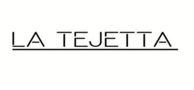 Testo nero &ldquo;LA TEJETTA&rdquo; con una sottile sottolineatura su sfondo bianco
