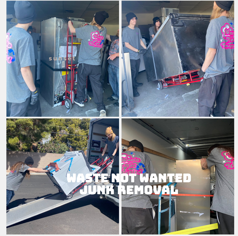 Men loading appliances into a truck for a junk removal job.Appliance Donation. Appliance Recycling. Commercial Junk Removal.