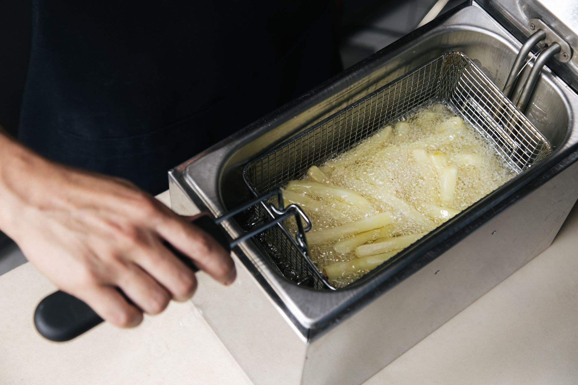 French fries in oil