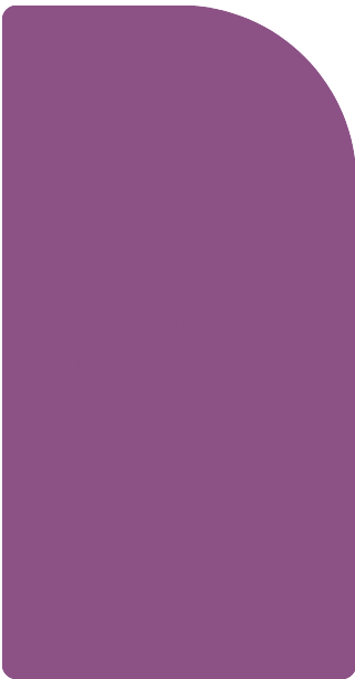 Eine violette, pillenförmige Grafik mit einer flachen linken Seite und einer abgerundeten oberen rechten Ecke.