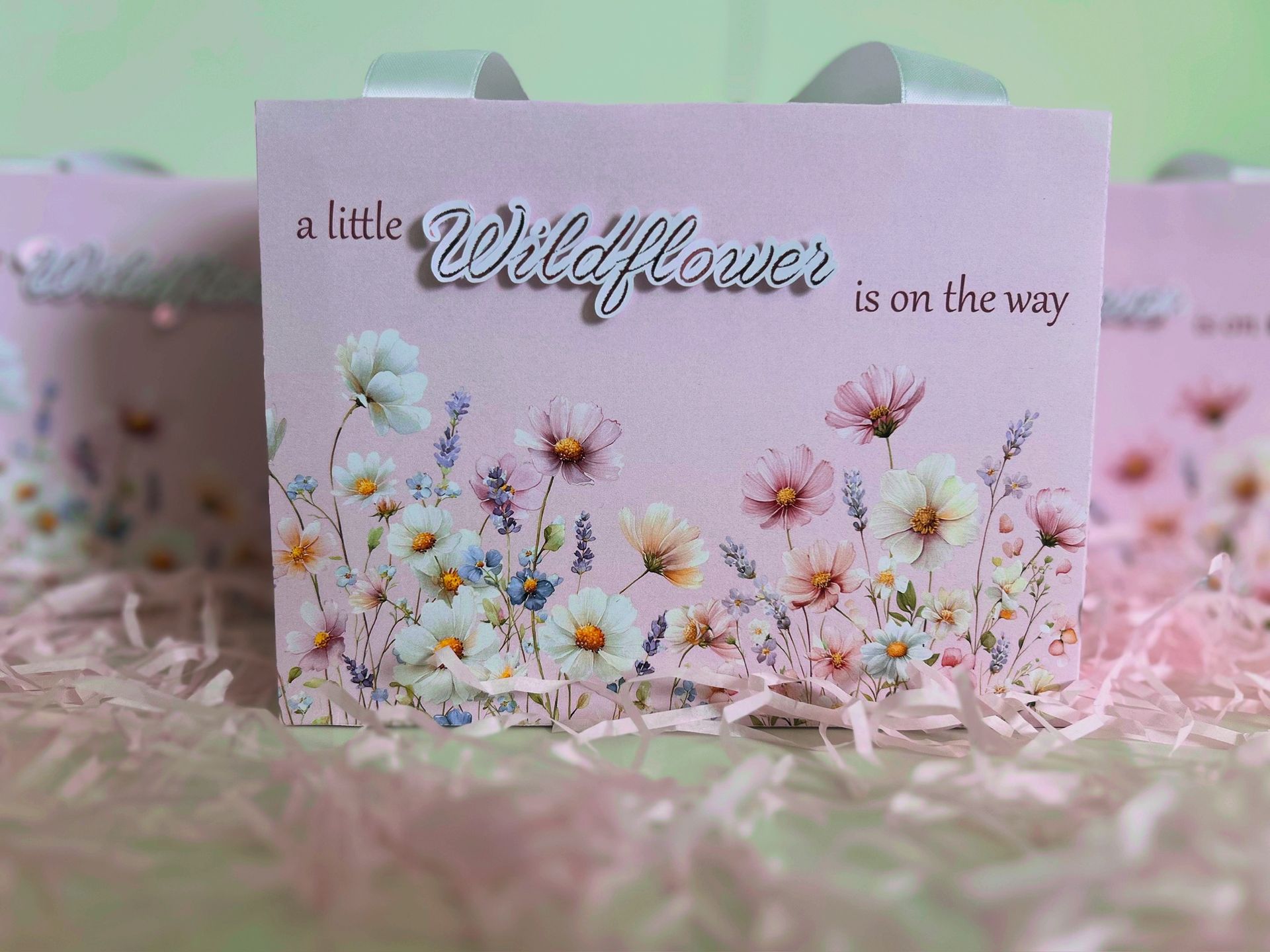 custom paperie, wildflower theme on display
