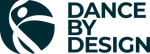 Logo for Dance By Design: dancing figure in teal circle, teal text.