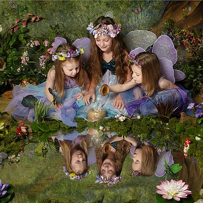 Children in fairy costumes during The Original Fairy Experience photoshoot at Oakley Studios, Luton and Dunstable border