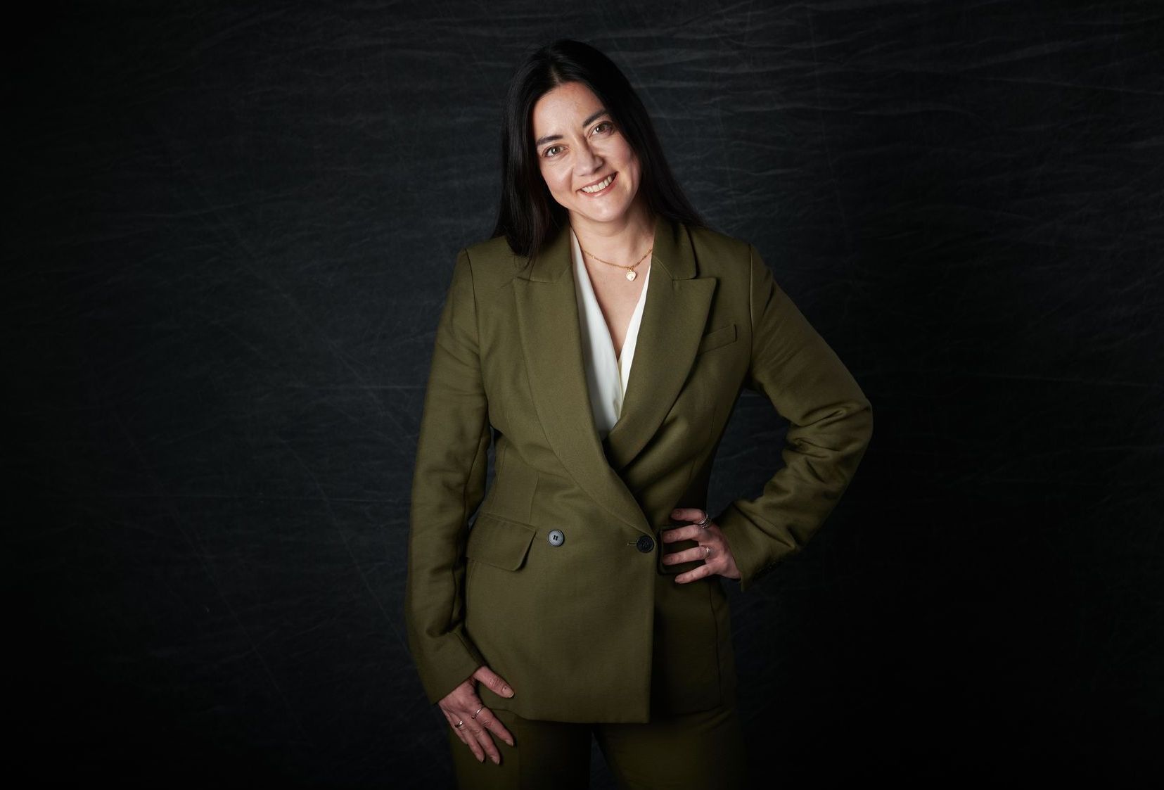 Sarah Owen MP professional headshot portrait session at Oakley Studios, Luton