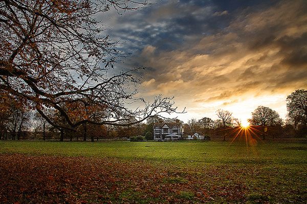 Paris House restaurant exterior in morning light — hospitality photography by Oakley Studios, Woburn, Bedfordshire