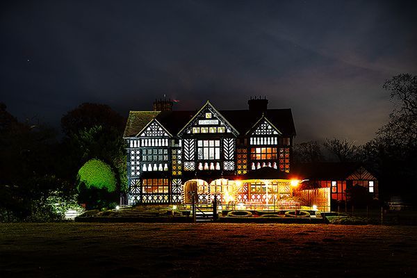 Paris House Michelin Guide restaurant exterior at night — food and hospitality photography by Oakley Studios, Woburn, Bedfordshire