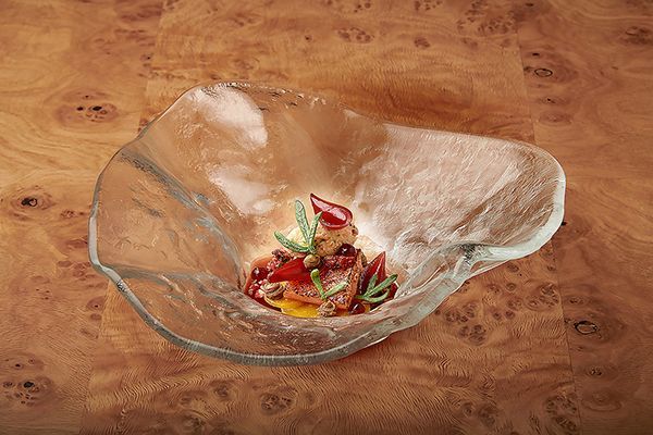 Paris House chalk stream trout — fine dining menu food photography by Oakley Studios, Woburn, Bedfordshire