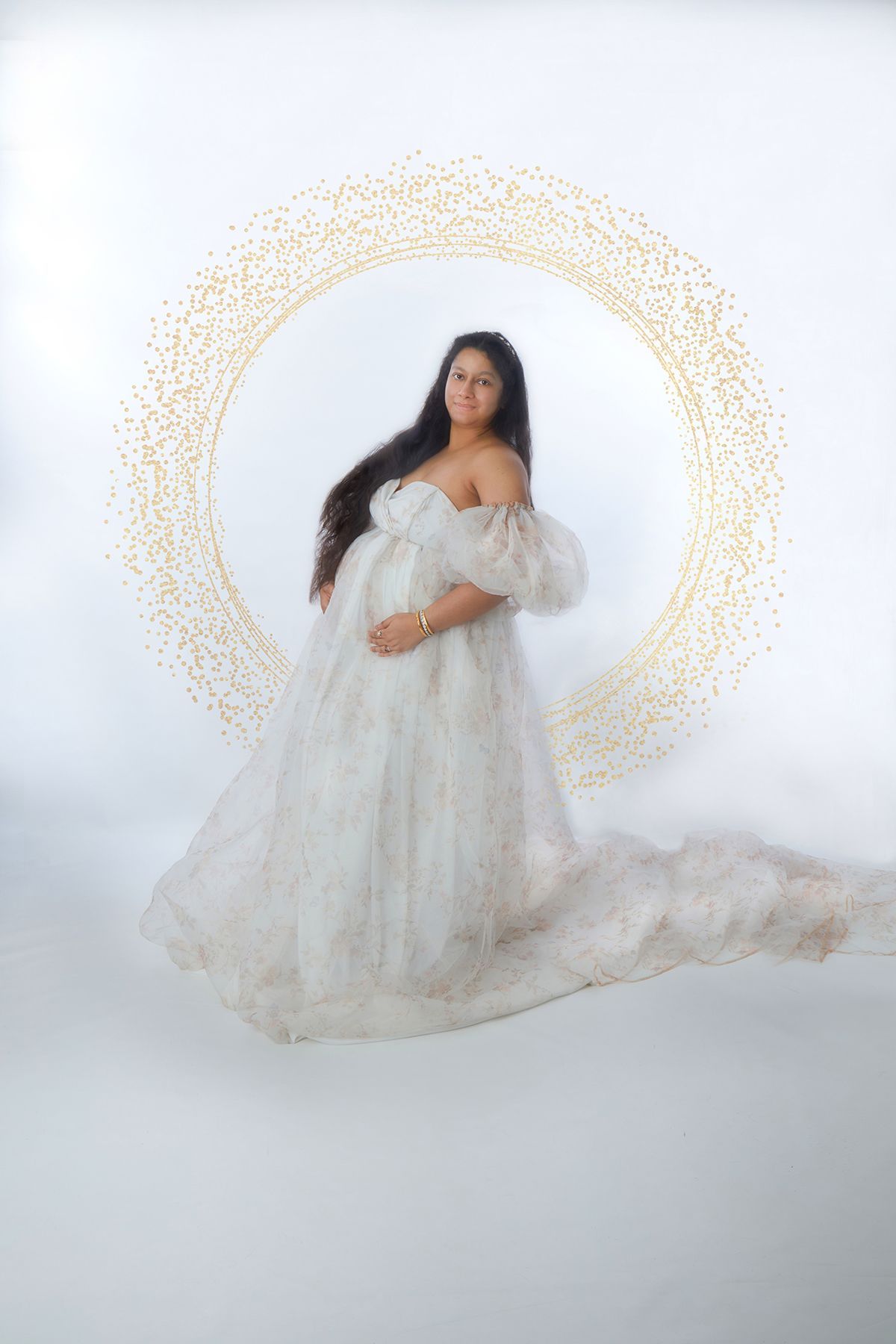Artistic maternity portrait with creative design effect — Oakley Studios, Bedfordshire