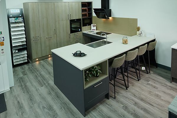 Joe Graham and Sons kitchen showroom — Laura Ashley kitchen range, commercial photography by Oakley Studios, Luton