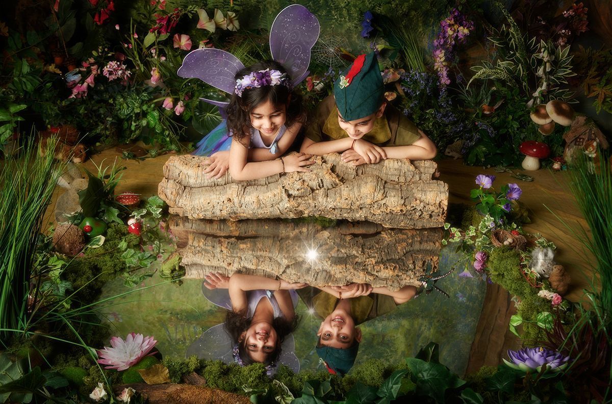 After — finished fairy photoshoot portrait by Oakley Studios with hand-applied sparkle and magic effects, Luton