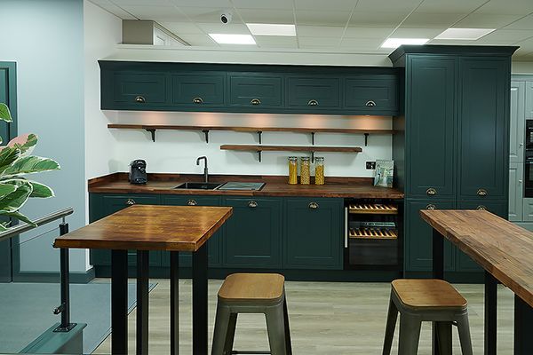 Joe Graham and Sons kitchen showroom — Laura Ashley kitchen range, commercial photography by Oakley Studios, Luton