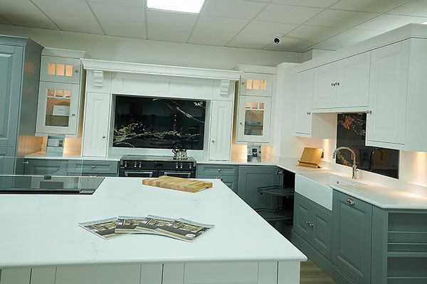 Joe Graham and Sons kitchen showroom — Laura Ashley kitchen range, commercial photography by Oakley Studios, Luton