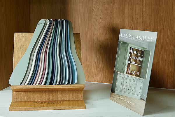 Joe Graham and Sons luxury kitchen showroom — Laura Ashley kitchen range, commercial photography by Oakley Studios, Luton