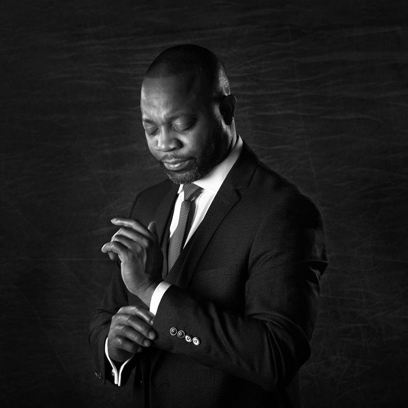 Professional headshot of a businessman in a suit at Oakley Studios, Luton and Dunstable border