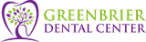 Green and purple Greenbrier Dental Center logo with a stylized heart-shaped tree and roots