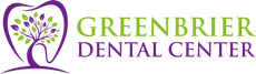 Green and purple Greenbrier Dental Center logo with a stylized heart-shaped tree and roots