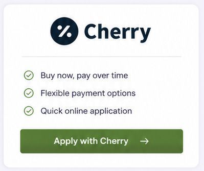 Cherry buy-now-pay-later ad with green “Apply with Cherry” button and payment options list