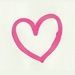 Pink hand-drawn heart on a light background
