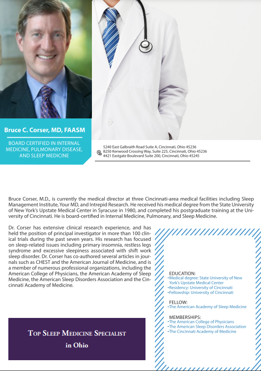 Dr Corser, medical director in Cincinnati Ohio