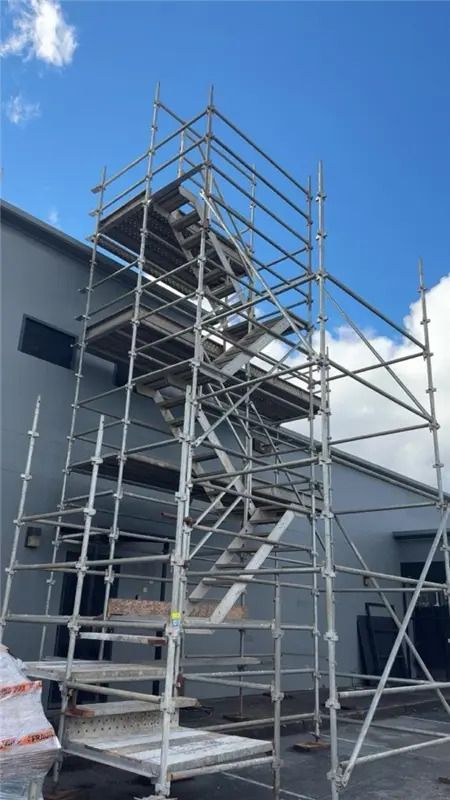 A Building Under Construction With Scaffolding And A Blue Sky In The Background — Triple S Scaffolding In Port Macquarie, NSW