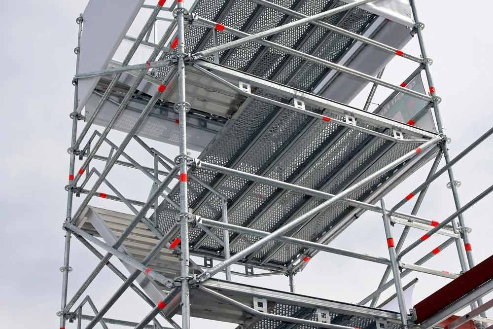 A Close Up Of A Scaffolding Tower With A Ladder On Top Of It — Triple S Scaffolding In Port Macquarie, NSW