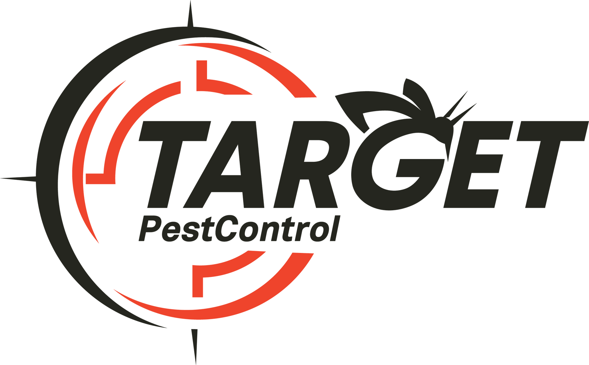 a target pest control logo with a target in the middle.